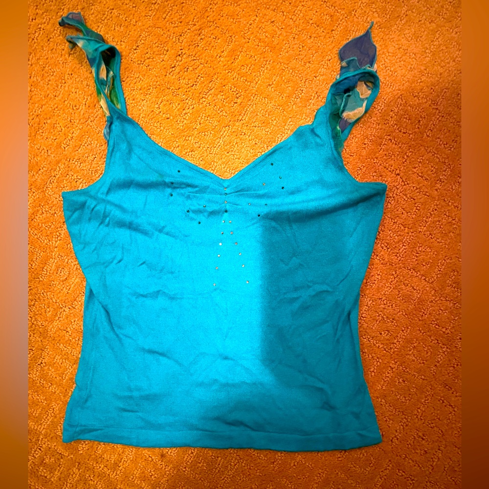 Hype turquoise top with beautiful ties on the shoulder never worn one of a kind